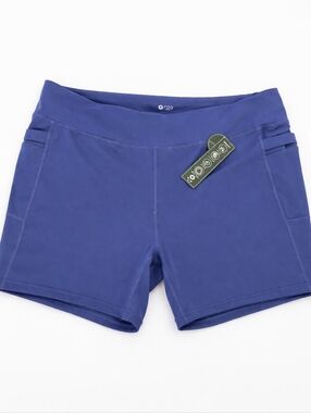 RAG Purple Biker Stretch Women's Athletic Pockets Shorts 3X Plus
